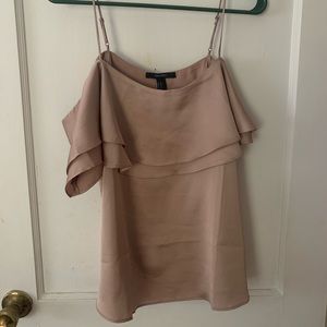 Off-the-shoulder silk tank
